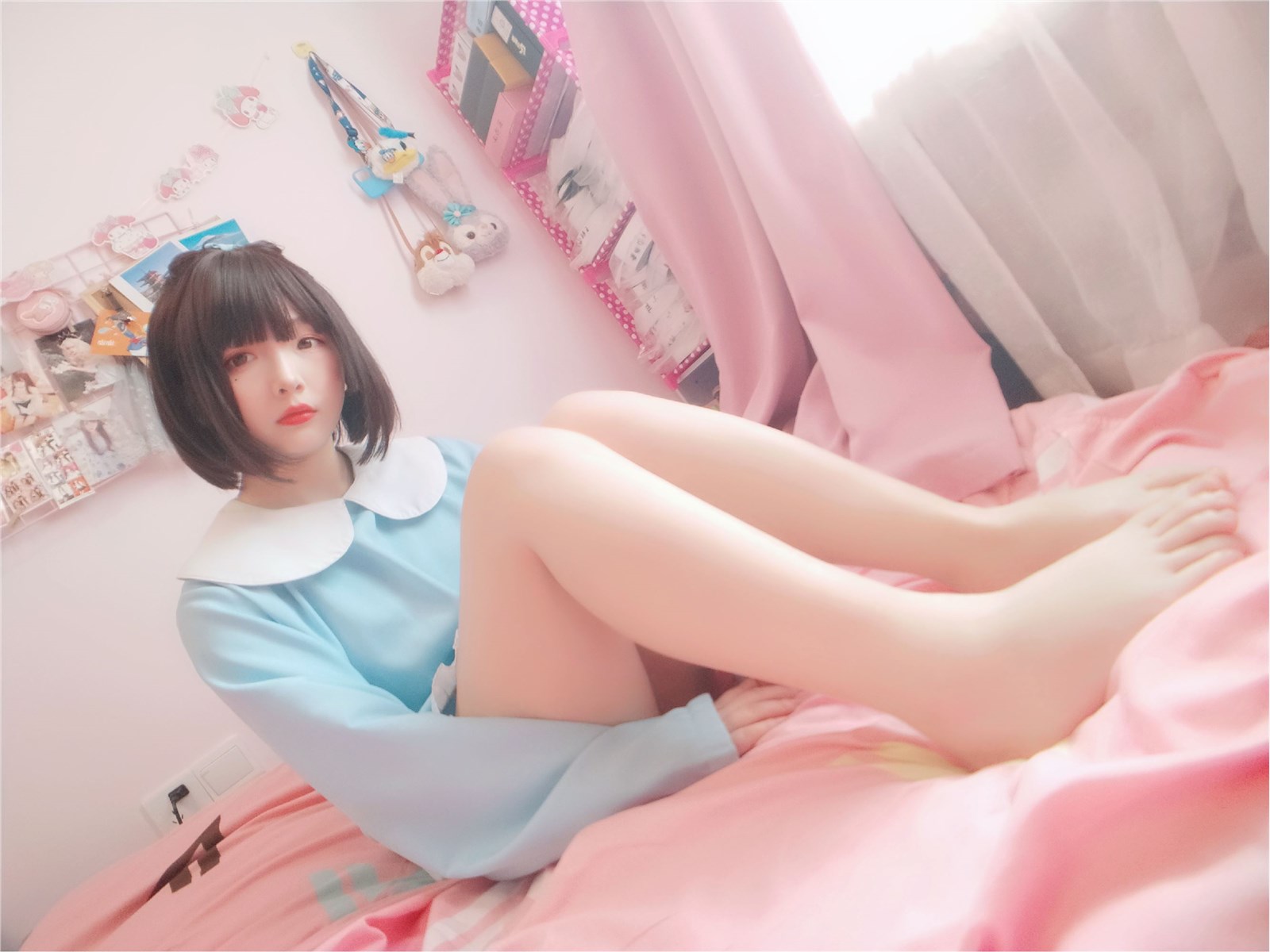 Kagura - No.63 light blue white socks(31)